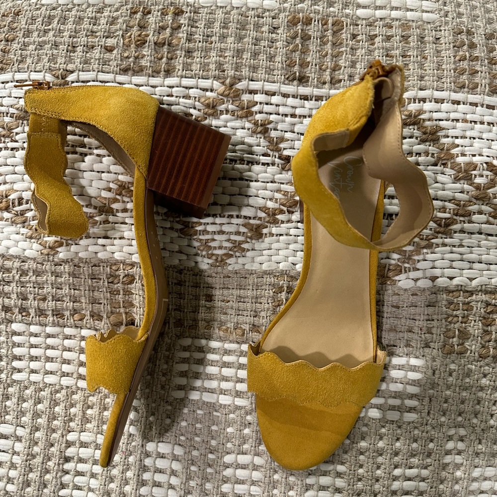 Crown Vintage Block heal‎ mustard yellow saddles wonems size 10 - Picture 3 of 10